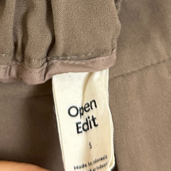 OPEN EDIT Nordstrom Relaxed Waist Wide Leg Trousers in Brown Caribou Size Small - Picture 5 of 11